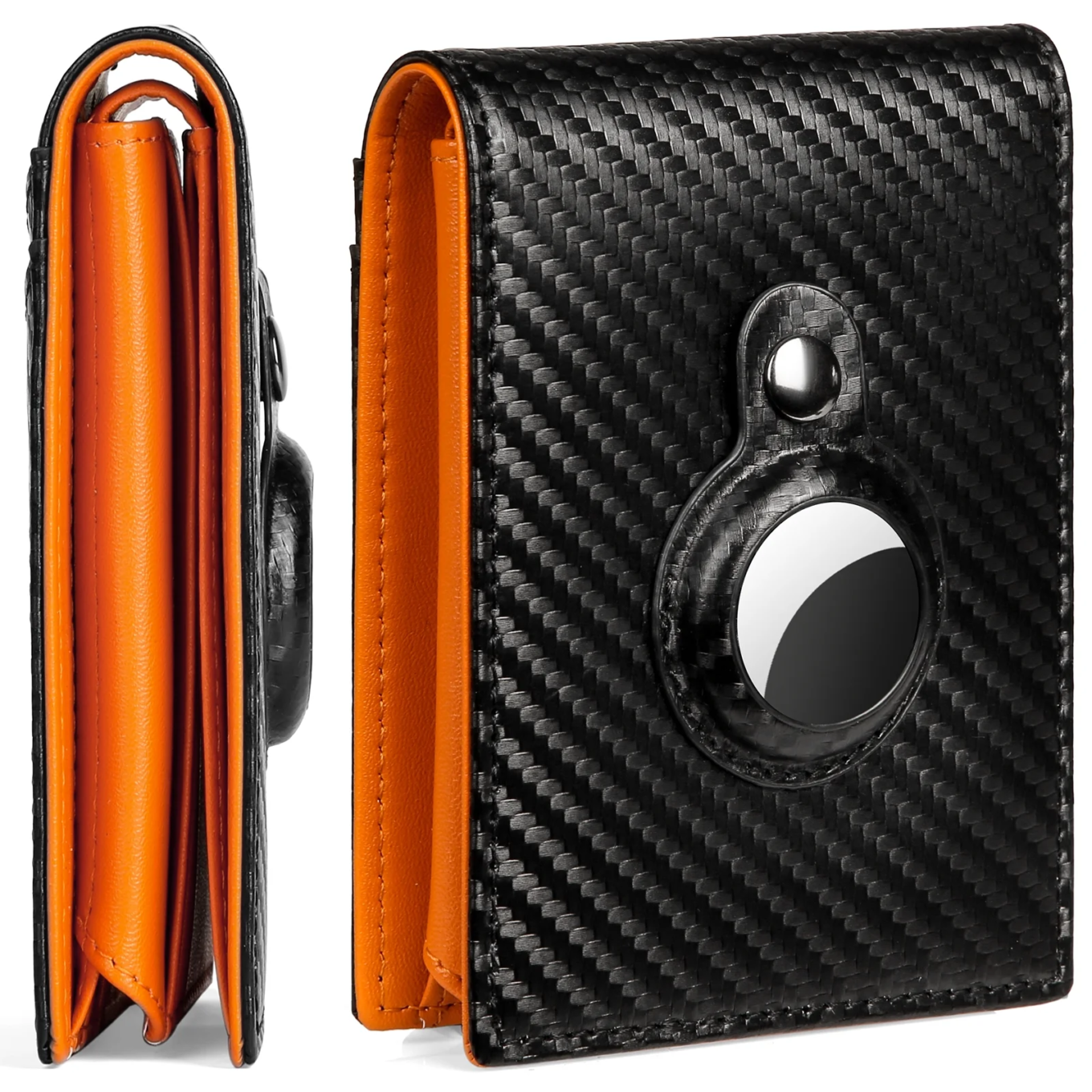 Slim Leather Wallet for Men with Airtag Holder RFID Blocking