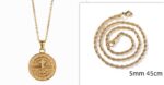 Stainless Steel Compass Circular Necklace - Image 8