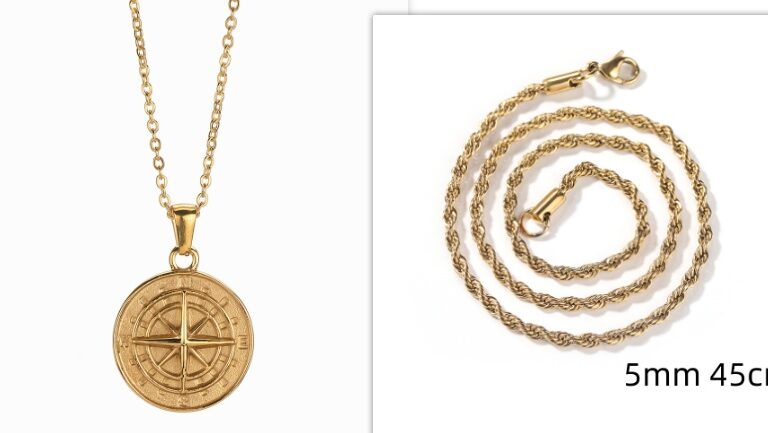 Stainless Steel Compass Circular Necklace - Image 8
