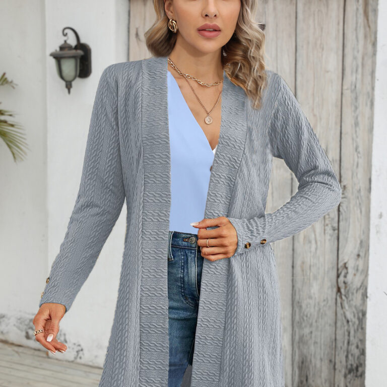Women's Long Sleeve Cardigan Top - Image 1