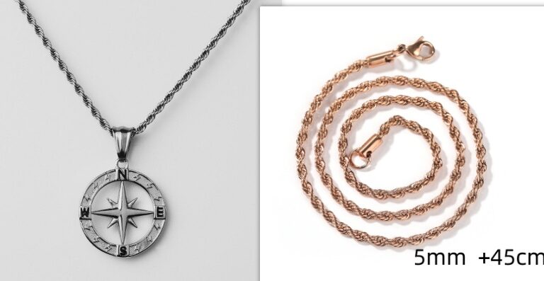 Stainless Steel Compass Circular Necklace - Image 6