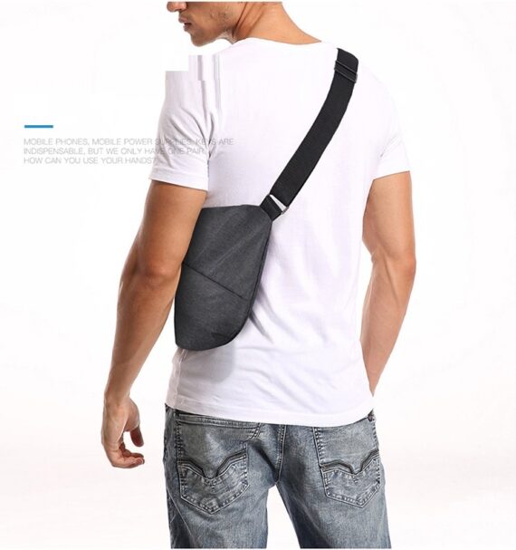 Multi-Functional Digital Storage Canvas Chest Bag – Anti-Theft, Shoulder Pack for Travel & Daily Use - Image 7
