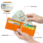 Slim Leather Wallet for Men with Airtag Holder RFID Blocking - Image 3