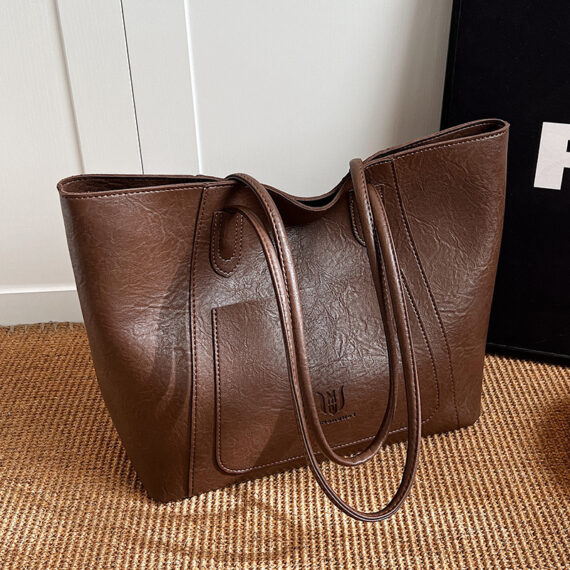 Casual Leather Retro Shoulder Bag - Image 4