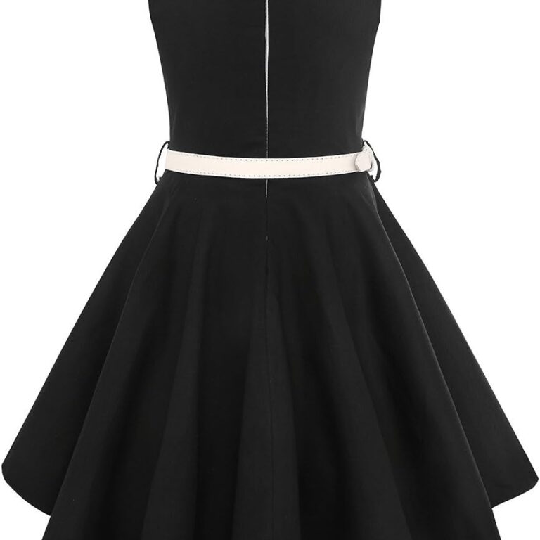 Girls 50s Retro Vintage Twirl Dress – Sleeveless Special Occasion (Size 6-14) - Image 4