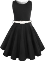 Girls 50s Retro Vintage Twirl Dress – Sleeveless Special Occasion (Size 6-14) - Image 3