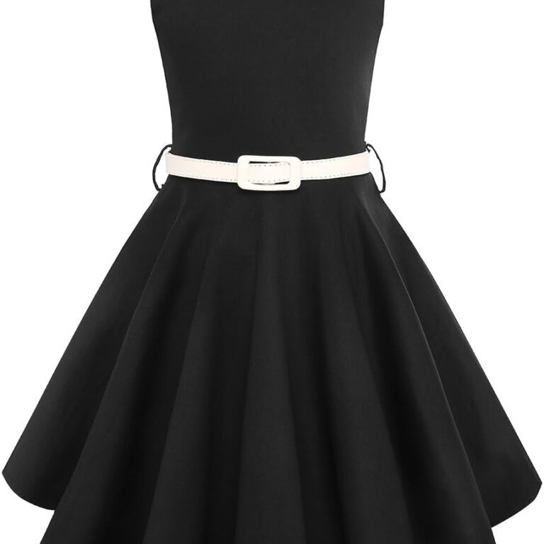 Girls 50s Retro Vintage Twirl Dress – Sleeveless Special Occasion (Size 6-14) - Image 3