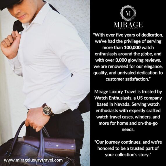 Luxury Travel Watch Case – Sleek 3-Watch Organizer in Black Vegan Leather - Image 7
