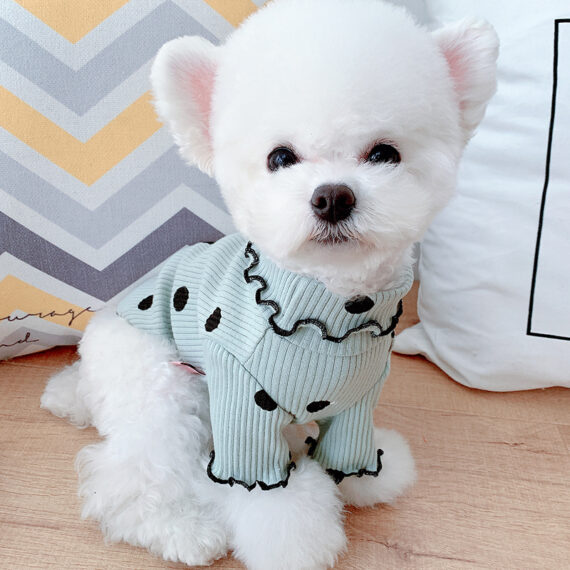 Dot turtleneck dog bottoming shirt - Image 3