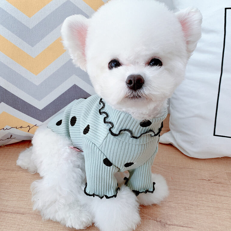 Dot turtleneck dog bottoming shirt - Image 3