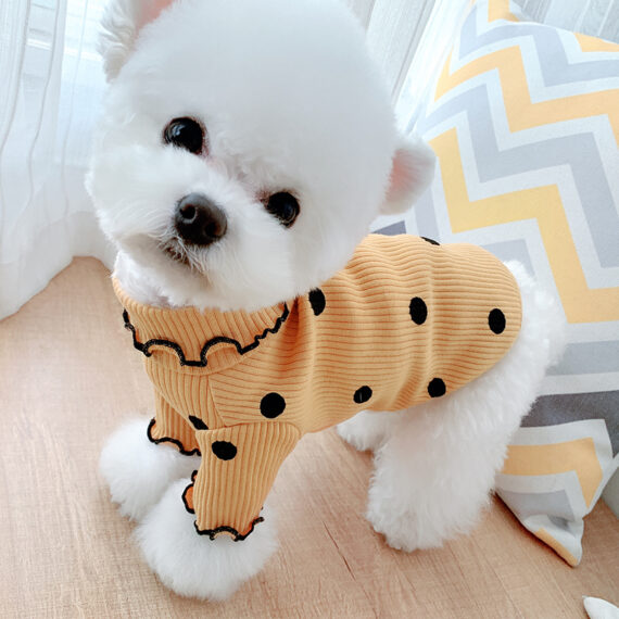 Dot turtleneck dog bottoming shirt - Image 5