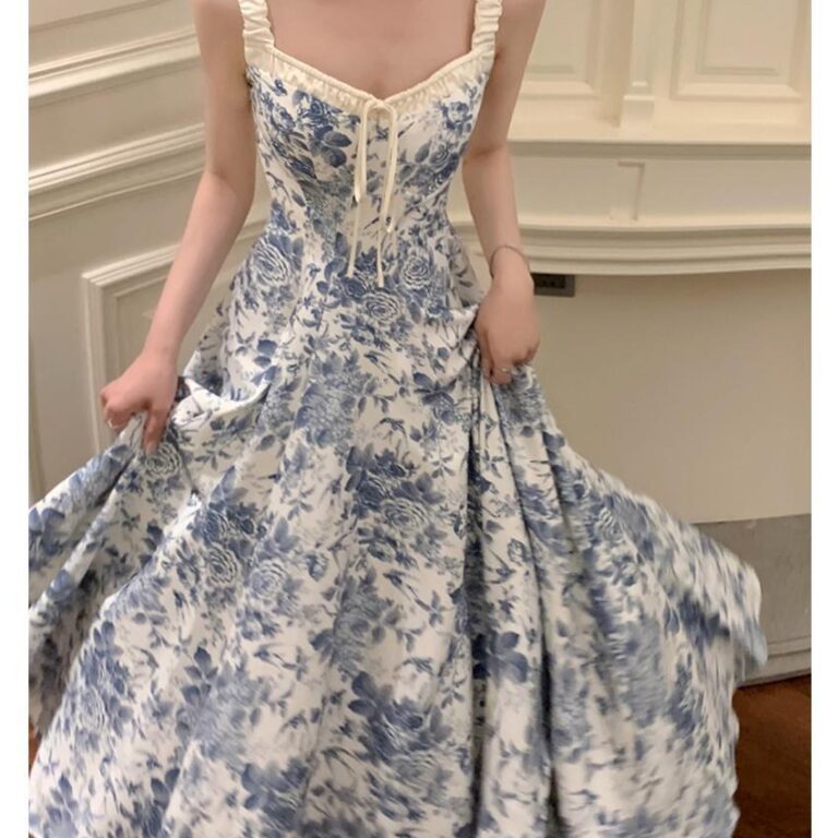 Fashion Retro Women Floral Strap Dress - Image 3