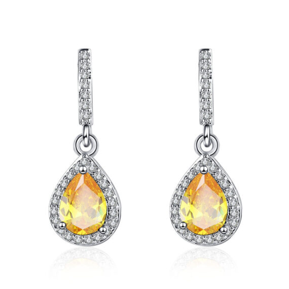 Drop Shape Zircon Earrings - Image 4