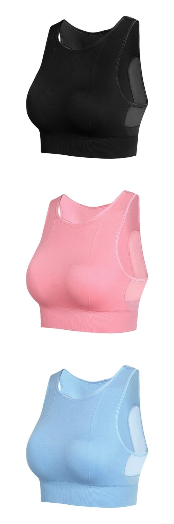 No Underwire Mesh Beauty Back Double-decker Sports Bra - Image 6