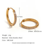 Women's Titanium Steel Rounded Edge Zircon Earrings - Image 7