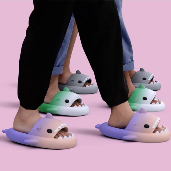 Gradient Shark Slippers – Non-Slip & Comfy
