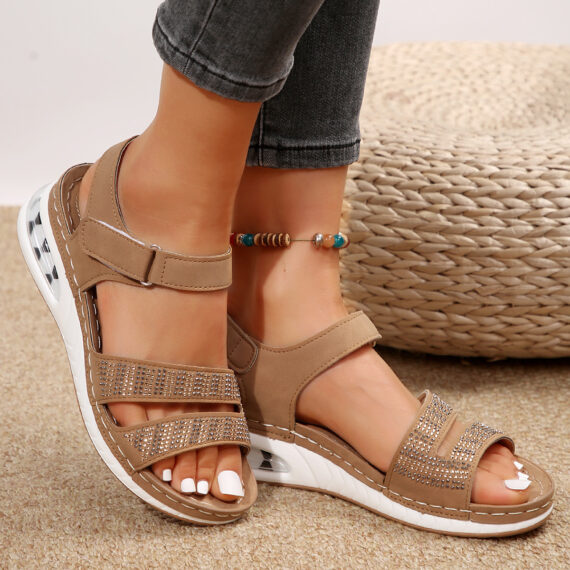 Women's Rhinestone Wedge Sandals - Image 5