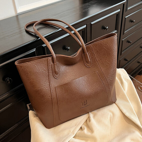 Casual Leather Retro Shoulder Bag - Image 6