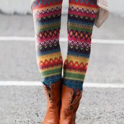 Women's Trendy Printed Warm Leggings – Stylish &Cozy