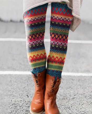 Women's Trendy Printed Warm Leggings – Stylish &Cozy