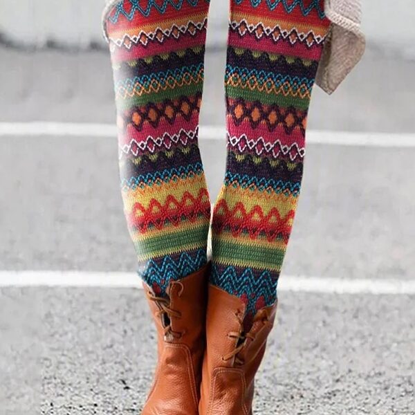 Women's Trendy Printed Warm Leggings – Stylish &Cozy