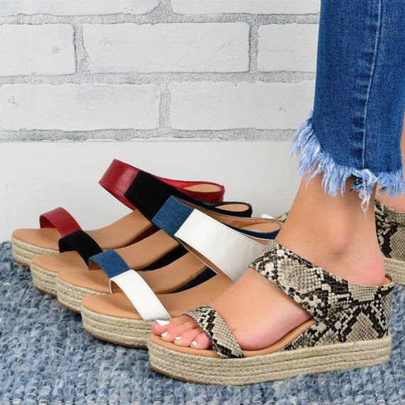 Casual Sandals Hemp High Wedge Heel - Image 5