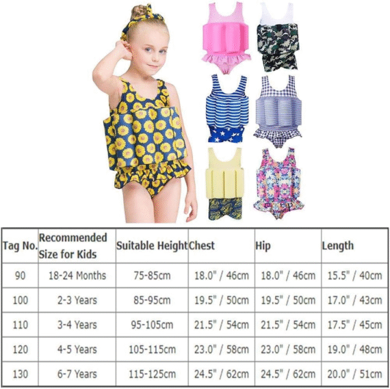 Girl Boy One Piece Floatation Swimsuit Swimwear with Adjustable Buoyancy Kid Float Bathing Suit Life Jacket Swim Vest - Image 2