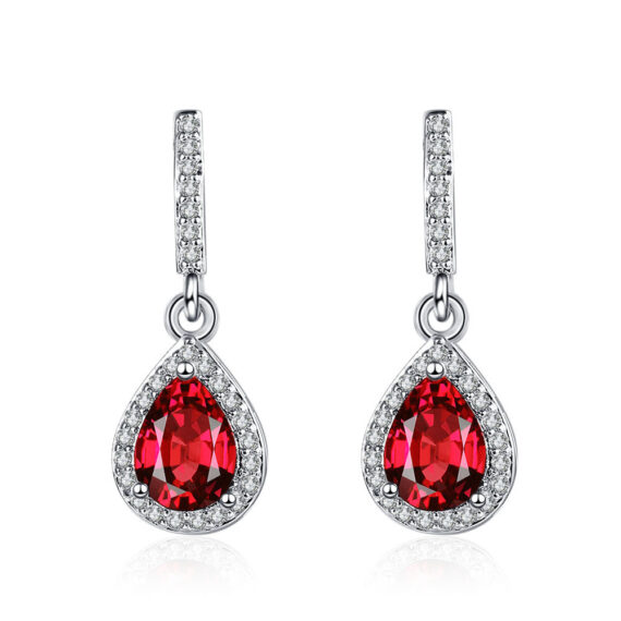 Drop Shape Zircon Earrings - Image 2
