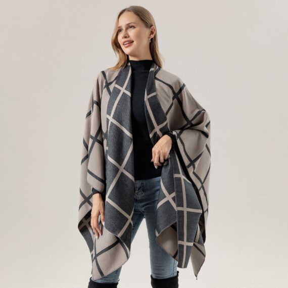 Women's Fashion Gingham Check Warm Scarf - Image 6