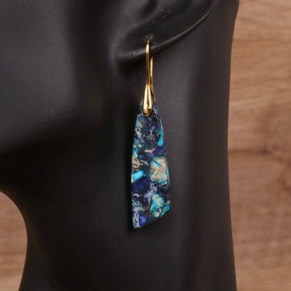 Geometric Flower Shape Pendant Earrings - Image 6