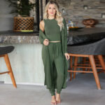 Women's Knitted Slim-fit - Vest And Trousers Sports Suit