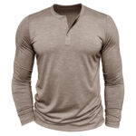 Men's Long-sleeved Henry Collar T-shirt - Image 5