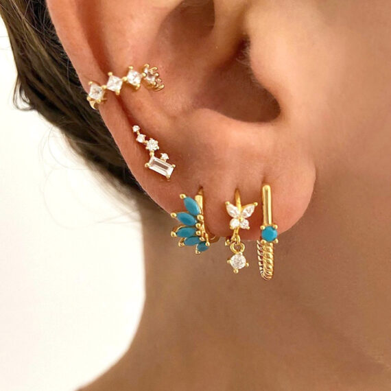 Zircon All-match Earrings Symmetrical Horse Eye Stone