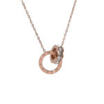 Roman Numeral Ring Diamond Titanium Steel Necklace - Image 4