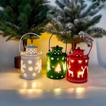 Nordic LED Christmas Lanterns – Cozy Holiday Glow