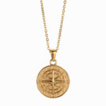 Stainless Steel Compass Circular Necklace - Image 2