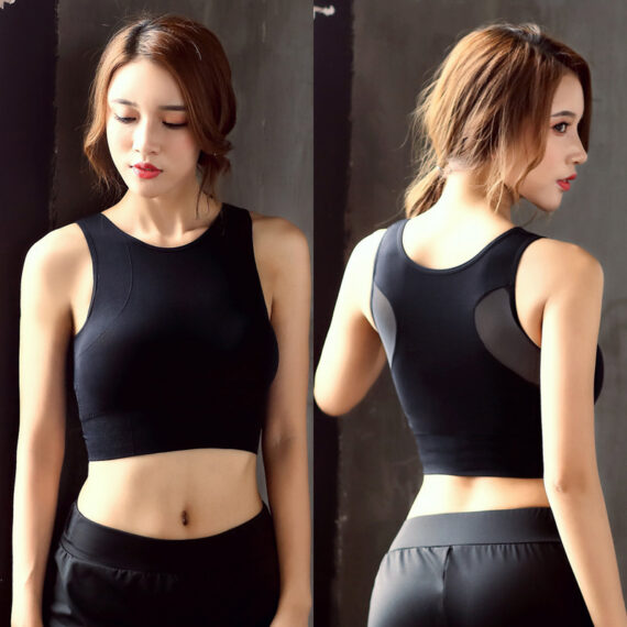 No Underwire Mesh Beauty Back Double-decker Sports Bra - Image 8