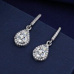 Drop Shape Zircon Earrings