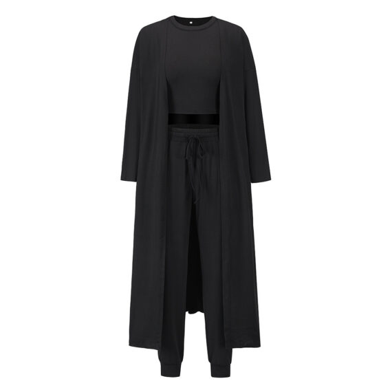 Women's Knitted Slim-fit - Vest And Trousers Sports Suit - Image 8