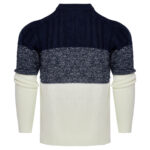 Men's Casual Color Block Long Sleeve Cable Knit Pullover Hoodie - Image 6