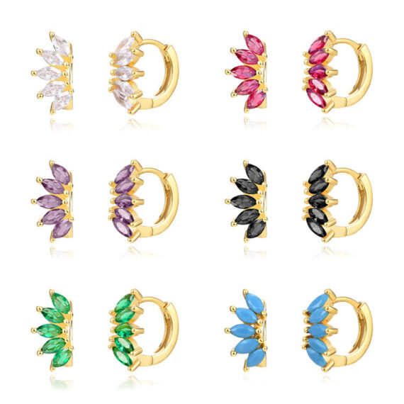 Zircon All-match Earrings Symmetrical Horse Eye Stone - Image 6