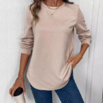 Women's Crew Neck Casual Long Sleeve Shirt - Image 6