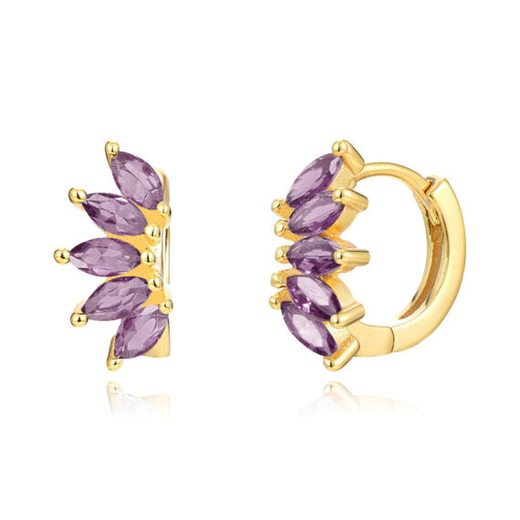 Zircon All-match Earrings Symmetrical Horse Eye Stone - Image 3