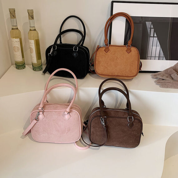 Trendy Suede Crossbody Handbag - Image 6