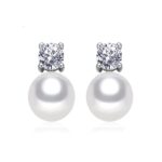 Round Pearl Stud Earrings
