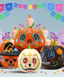 Spooky Skull Pumpkin Set