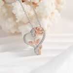 Heart shaped rose necklace