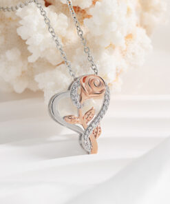 Heart shaped rose necklace